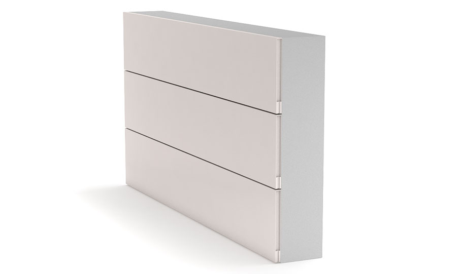 Conceptual view of the thin panel placed on a rigid wall with one layer of square cross-section Helmholtz resonators.  Credit: CNRS 