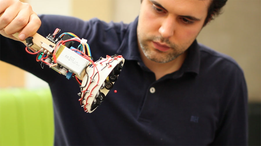 Levitating a 3cm diameter Expanded Polysterine Sphere with a DIY Portable Tractor Beam. Credit: Asier Marzo