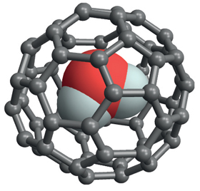 Water caged in buckyballs