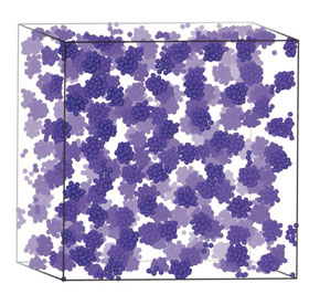 Self-assembled cluster fluid <br/>CREDIT: Ryan B. Jadrich Self-assembled cluster fluid Credit1: Ryan B. Jadrich