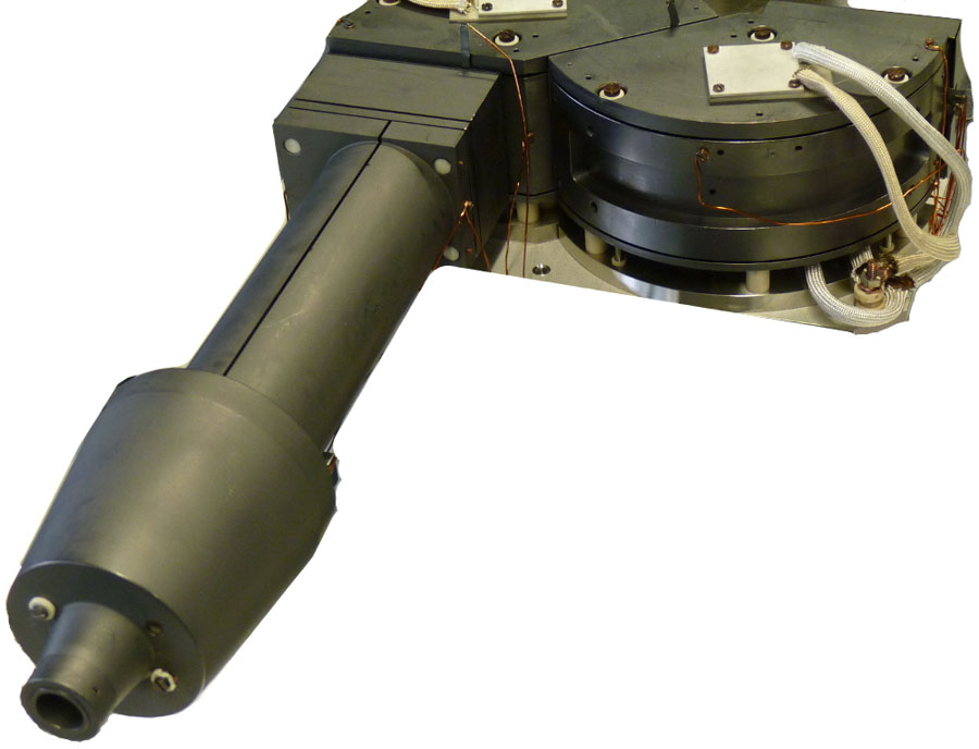 Picture of the high energy resolution electron source developed by Bocquet and co-workers. Due to the geometrical constraints induced by the use of a hemispherical electron analyzer, part of the electron source had to be redesigned to bridge the large distance between the sample and the high energy resolution electron source. Photo licensed for use under Creative Commons CC-BY-SA. <br/>CREDIT: Harald Ibach, François C. Bocquet, Jessica Sforzini, Serguei Soubatch, F. Stefan Tautz Picture of the high energy resolution electron source developed by Bocquet and co-workers. Due to the geometrical constraints induced by the use of a hemispherical electron analyzer, part of the electron source had to be redesigned to bridge the large distance between the sample and the high energy resolution electron source. Photo licensed for use under Creative Commons CC-BY-SA. Credit: Harald Ibach, François C. Bocquet, Jessica Sforzini, Serguei Soubatch, F. Stefan Tautz