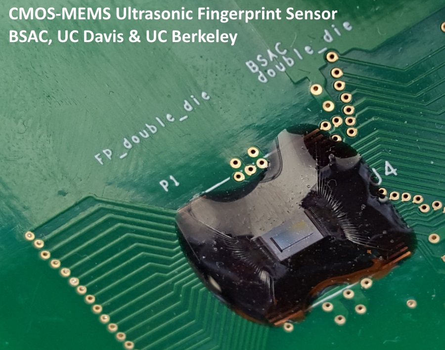 An ultrasonic fingerprint sensor measures a three-dimensional, volumetric image of the finger’s surface and the tissues beneath—making it difficult to “spoof” or fake. <br/>CREDIT: Dave Horsley/UC-Davis An ultrasonic fingerprint sensor measures a three-dimensional, volumetric image of the finger’s surface and the tissues beneath—making it difficult to “spoof” or fake.Credit--Dave Horsley/UC-Davis