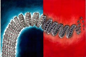 Artistic representation of the Ebola virus nucleocapsid.