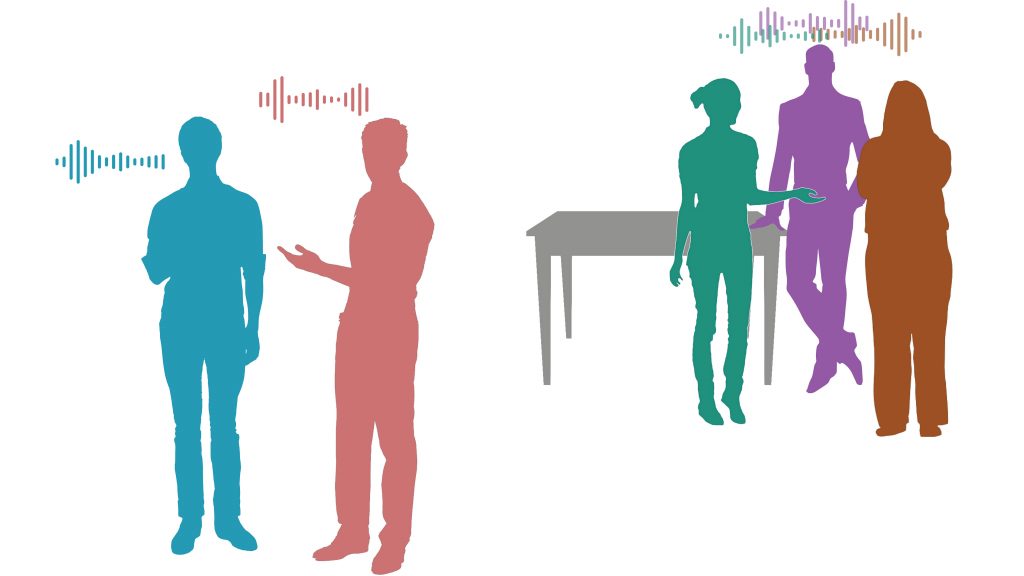Seeing a talker's face improves your ability to perceive speech, but only if the face and voice come from the same location in space. CREDIT: Justin Fleming