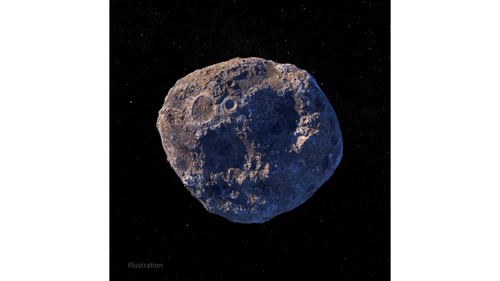 NASA’s Psyche mission aims to be the first spacecraft to explore an asteroid made entirely of metal. CREDIT: NASA/JPL-Caltech/ASU 