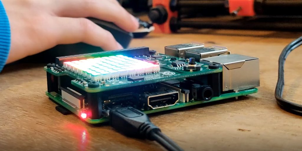 The Raspberry Pi computer together with the Sense Hat add-on board, used to measure the magnetic field. CREDIT: Nuno Barros e Sá